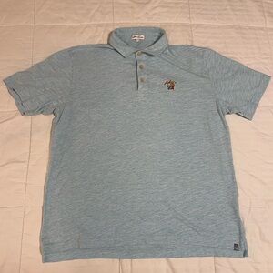 Peter Millar Polo Shirt Men's L Blue Elements Turtle Short Sleeve Golf